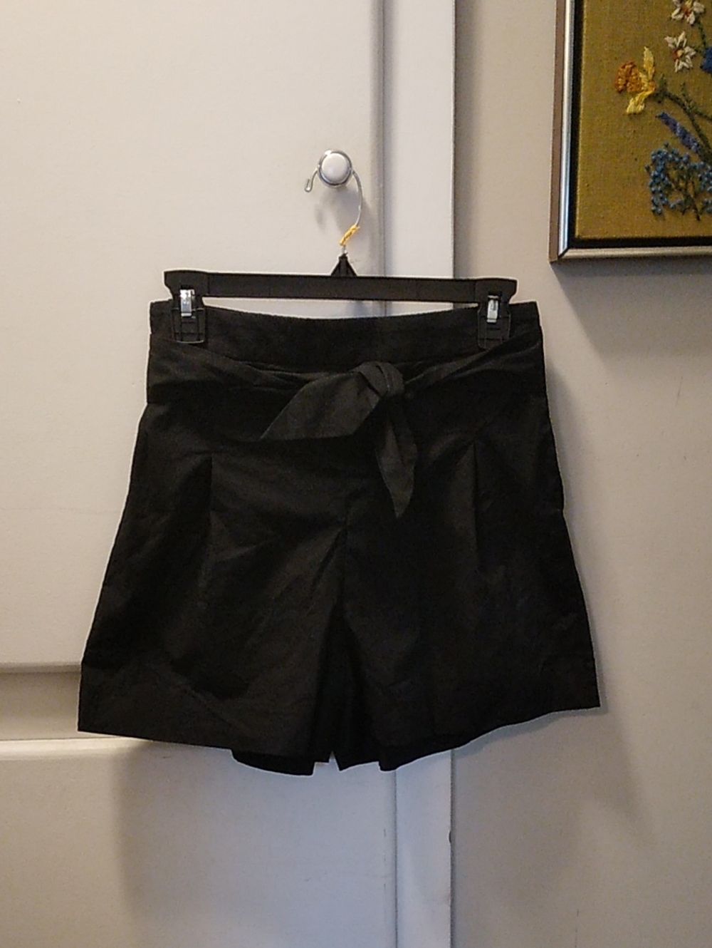 J. Crew Black High-Waist Tie-Belt Shorts